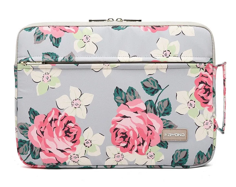 Grey Rose Laptop Sleeve Bag for Young Lady Handbag Sleeve Case Macbook Air Pro Bag