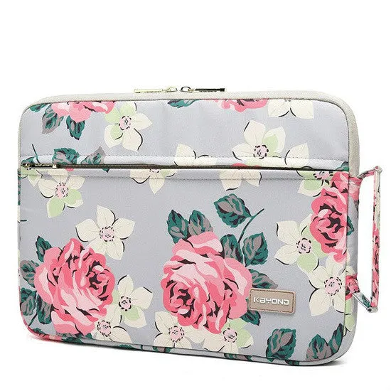 Grey Rose Laptop Sleeve Bag for Young Lady Handbag Sleeve Case Macbook Air Pro Bag