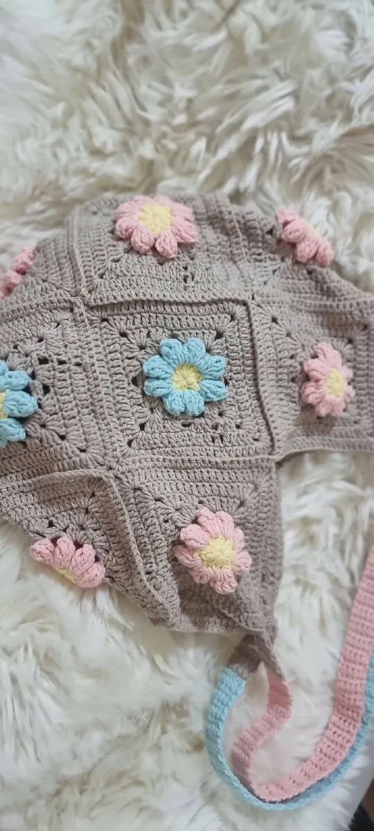 Handmade by rf Flower Crochet Bag