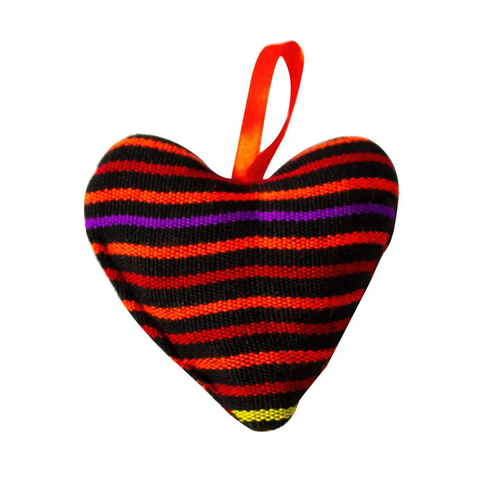 Handmade Textile Heart Ornament – Authentic Mayan Christmas Decor