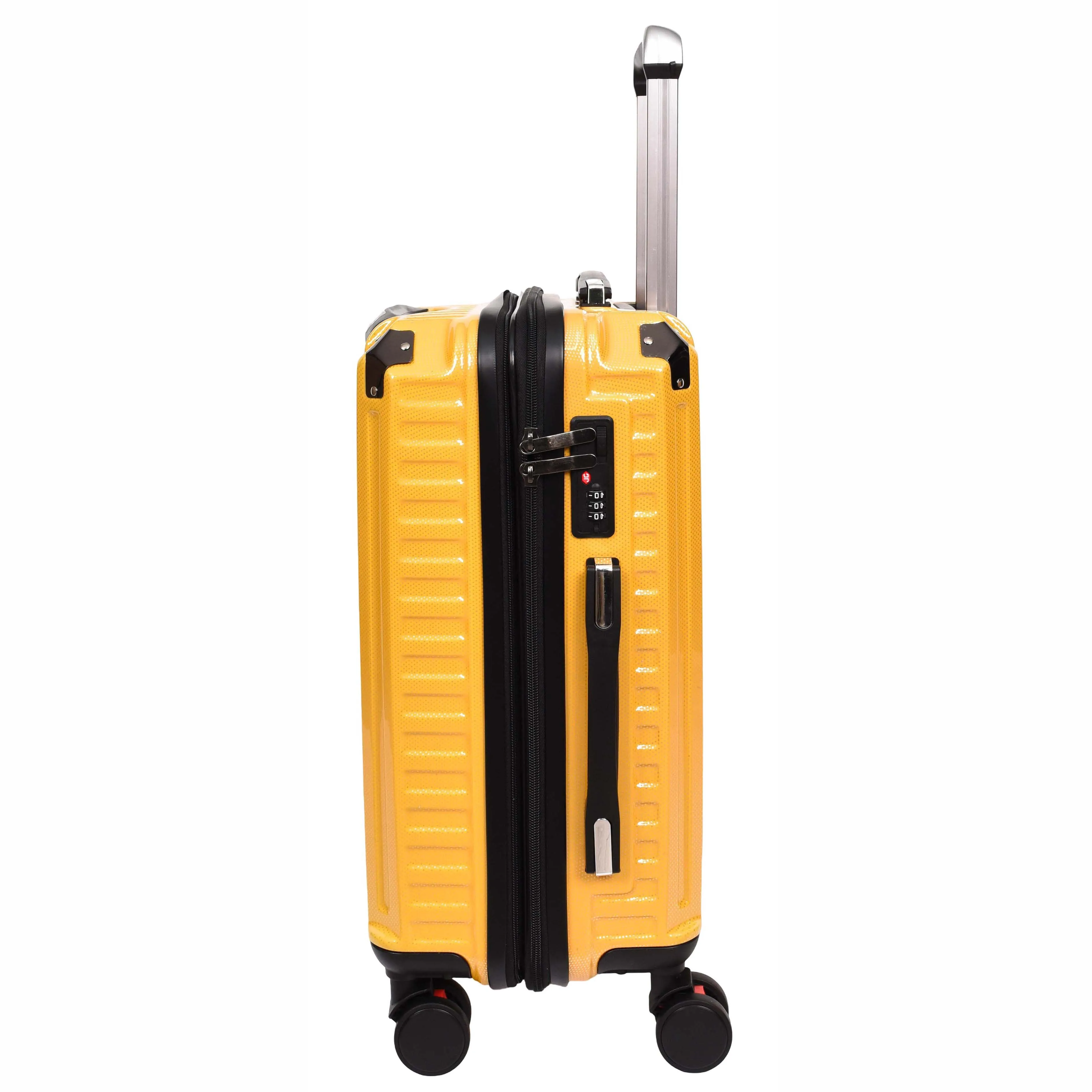 Hard Shell 8 Wheels Expandable TSA Lock 5 Handles Cup Holder Lightweight Travel Bags Hove Yellow