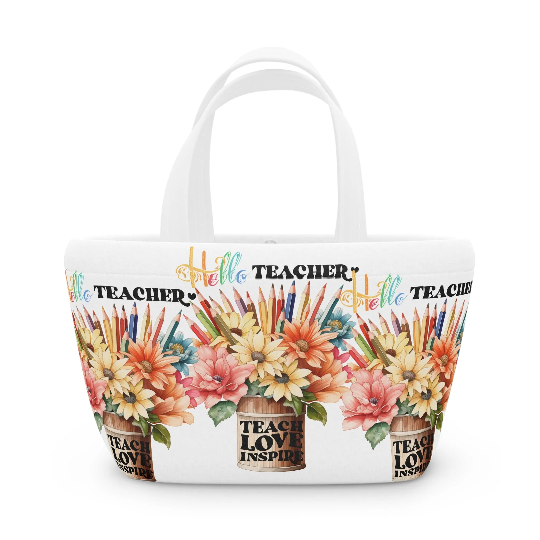 Hello Teacher Lunch Bag, Back To School Lunch Bag, Back to Learning Lunch Bag, Ready for School Lunch Bag. First day Of School.