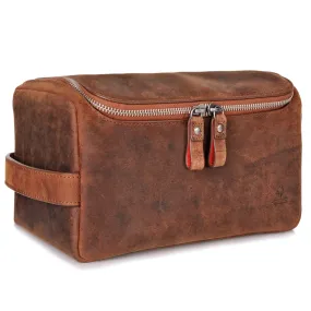 Helsinki Leather Toiletry Bag I Genuine Leather Wash Bag For Men And Women