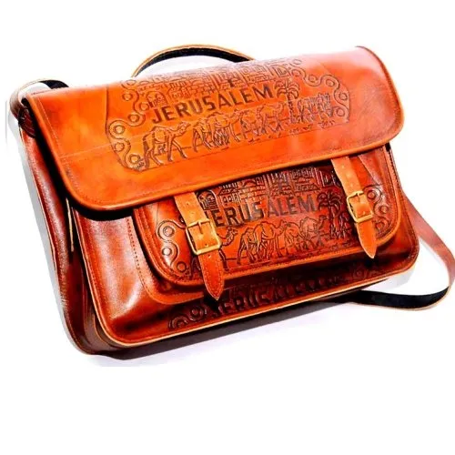 Holy Land Market Laptop or Business Original Leather Bag - (30x26x8 cm OR 12x10x3 inches)