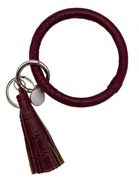 KC-8845 Crocodile Maroon Wristlet Key Chain