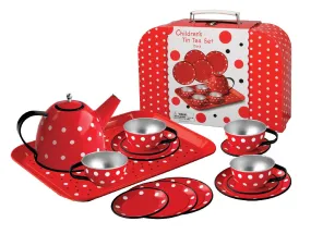 KNOX AND FLOYD - RED POLKADOT TIN TEASET