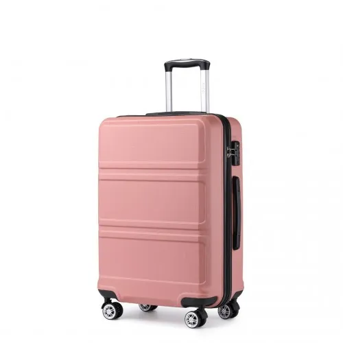 Kono ABS Sculpted Horizontal Design 28" Suitcase - Nude | Durable & Stylish Luggage