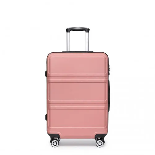 Kono ABS Sculpted Horizontal Design 28" Suitcase - Nude | Durable & Stylish Luggage