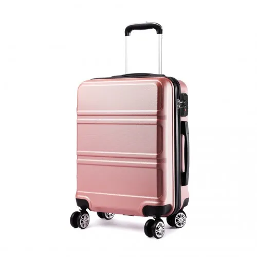 Kono ABS Sculpted Horizontal Design 28" Suitcase - Nude | Durable & Stylish Luggage