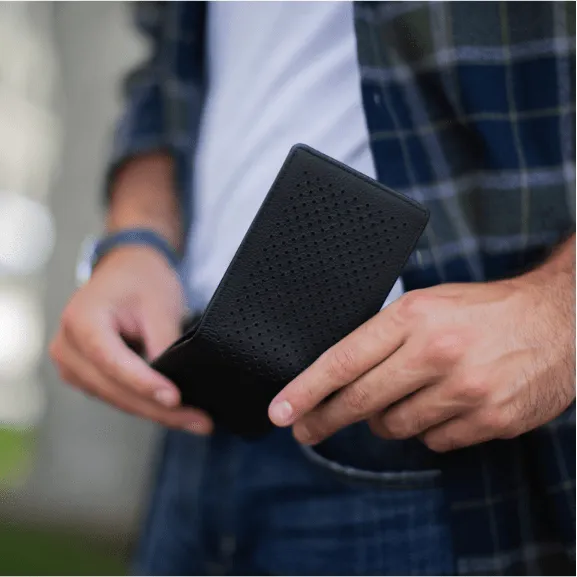 Kyle Leather Perforated Bifold Wallet