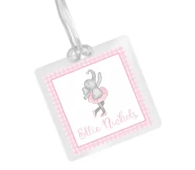 Laminated Bag Tag - Elephant Ballerina