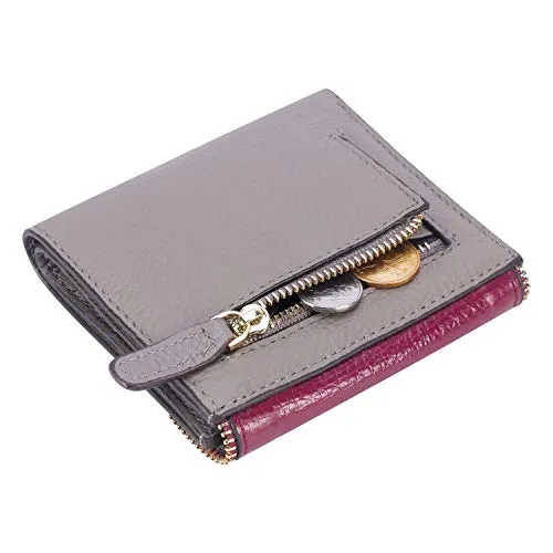 Lavemi RFID Blocking Small Compact Leather Wallets Credit Card Holder Case for Women(Envelope Dark Magenta)