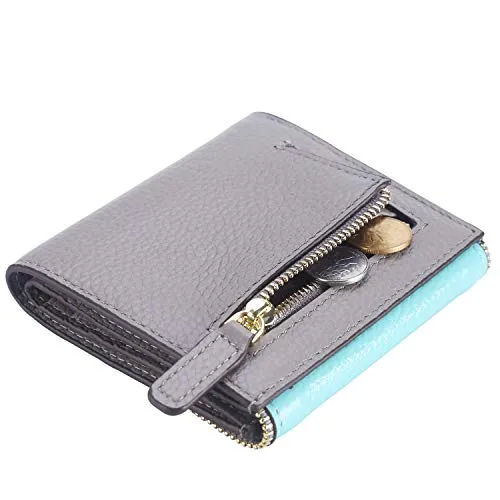 Lavemi RFID Blocking Small Compact Leather Wallets Credit Card Holder Case for Women(Envelope Tiffany Blue)