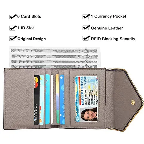 Lavemi RFID Blocking Small Compact Leather Wallets Credit Card Holder Case for Women(Envelope Tiffany Blue)