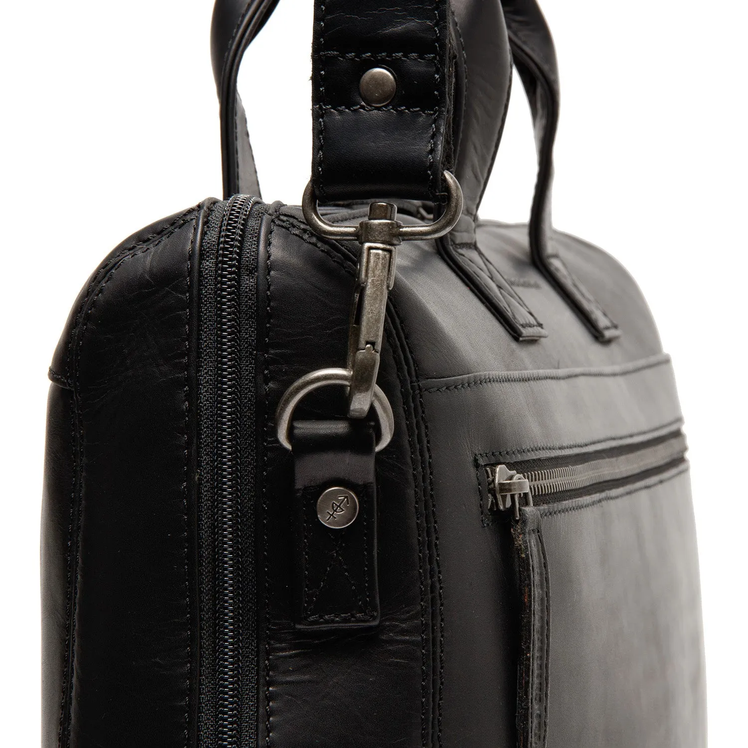 Leather Laptop Bag Black Levanto