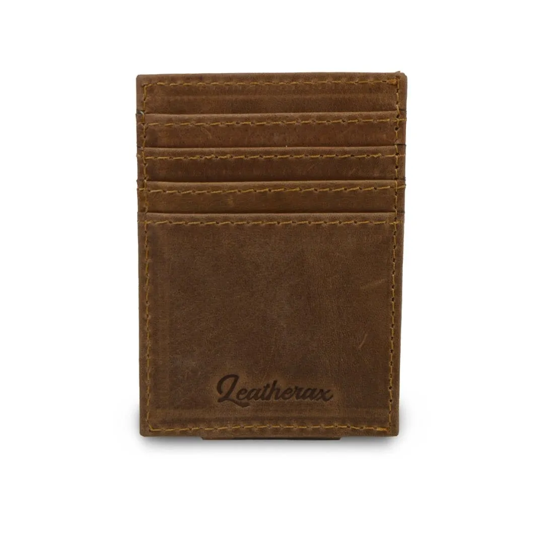 Leather Magnetic Slim Card Holder