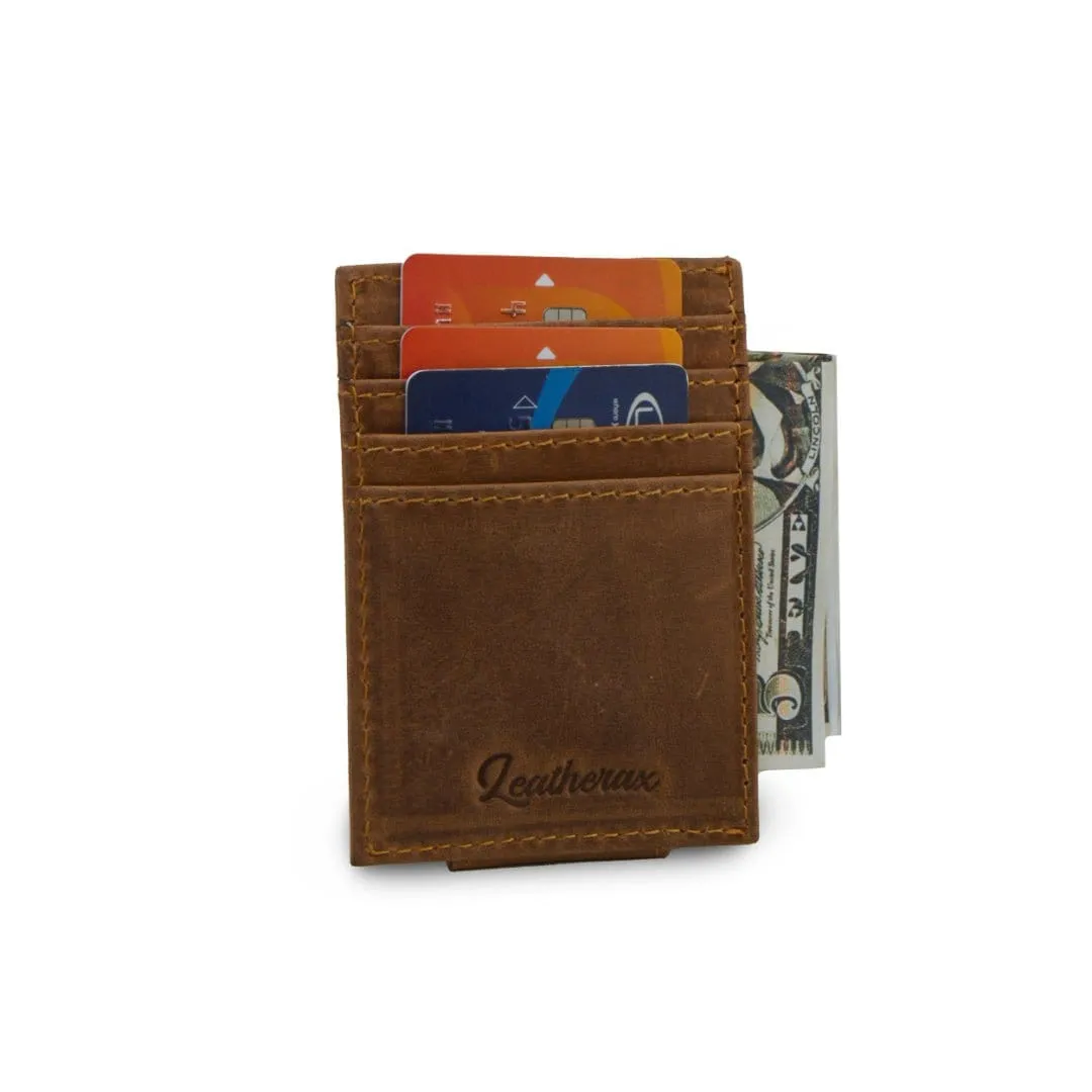 Leather Magnetic Slim Card Holder