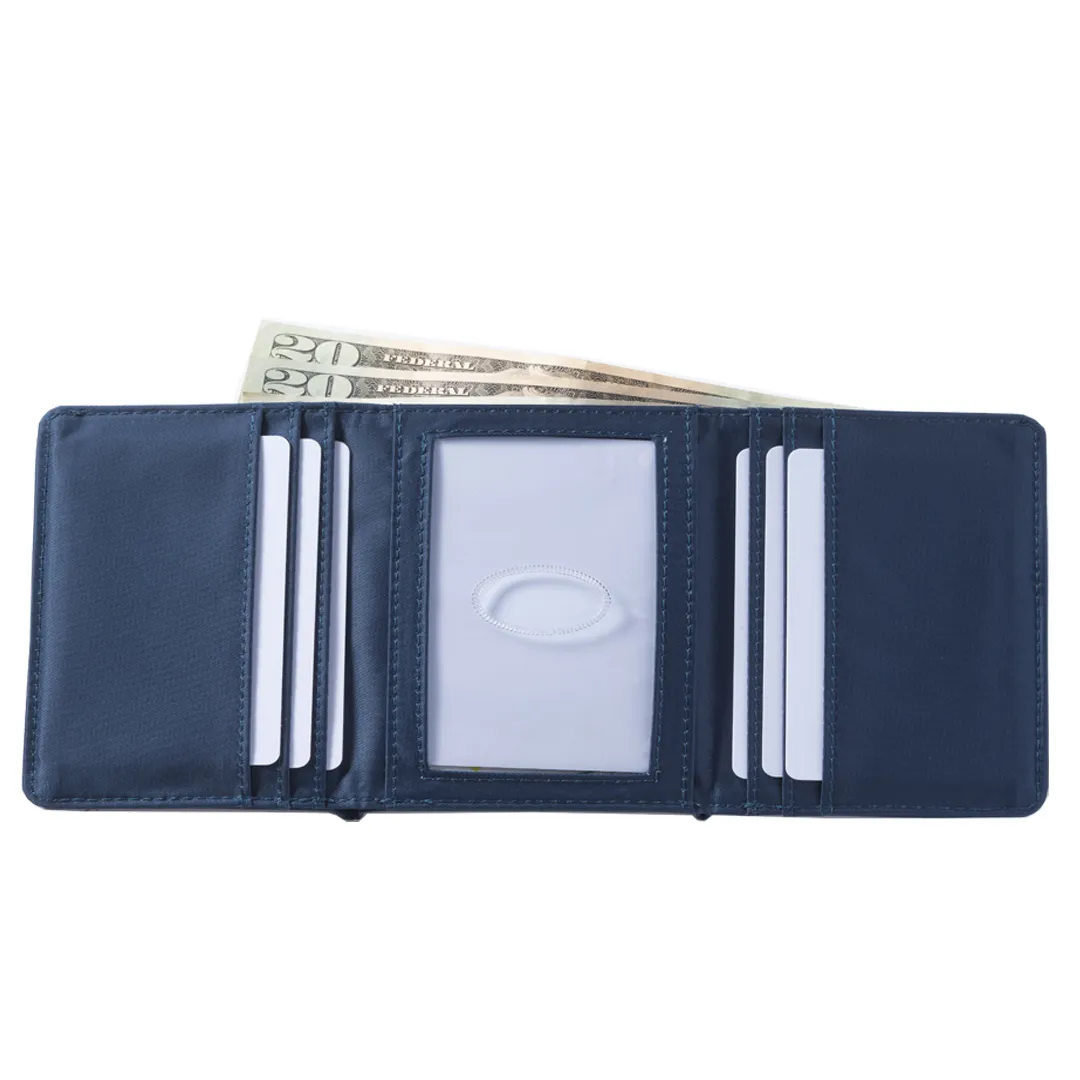 Leather Tri-fold Navy