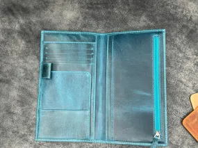 Leather Wallet Insert for Traveler's Notebook - Regular Size - C. H. Ocean Blue