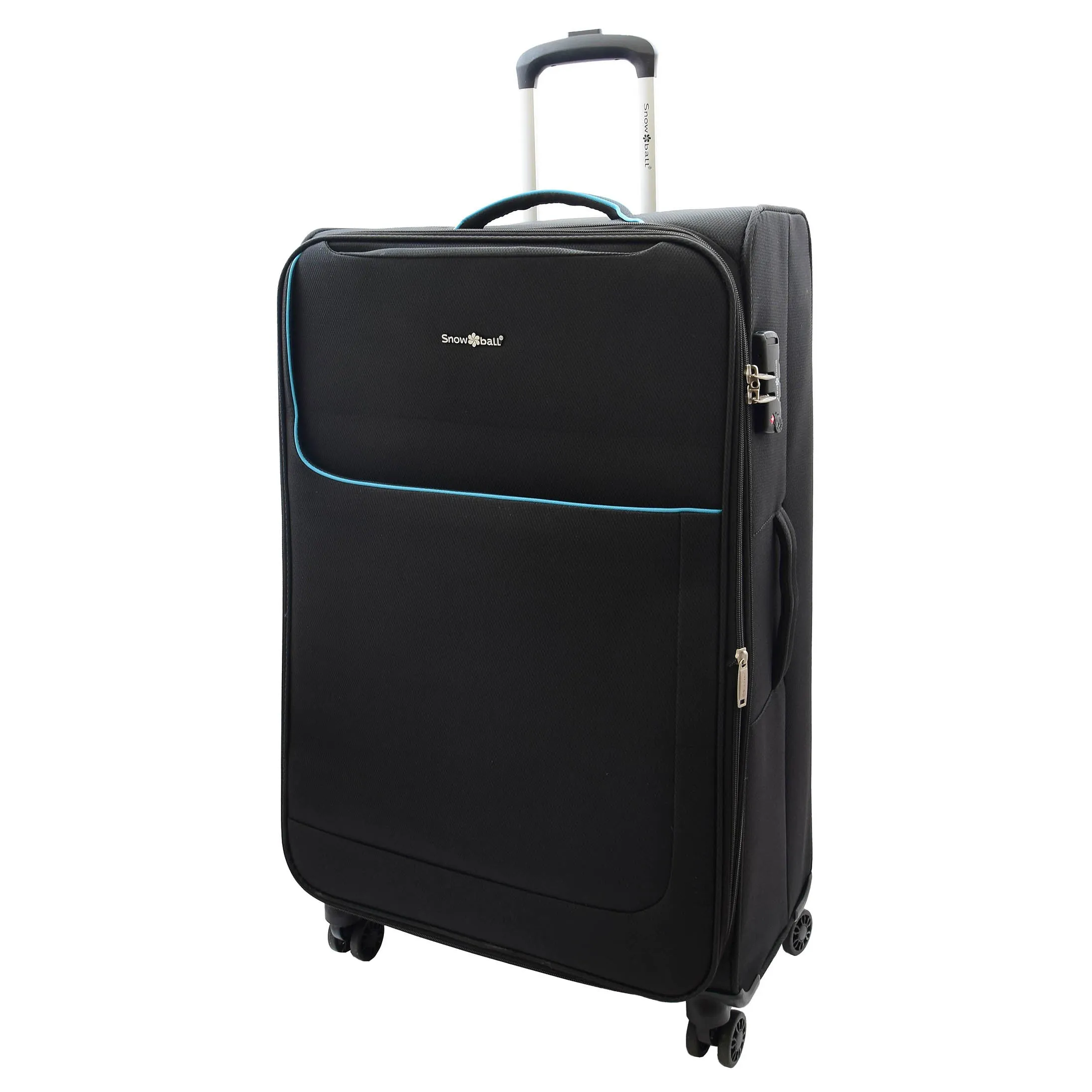 Lightweight 4 Wheels Soft Luggage Expandable TSA Lock Mercury Black