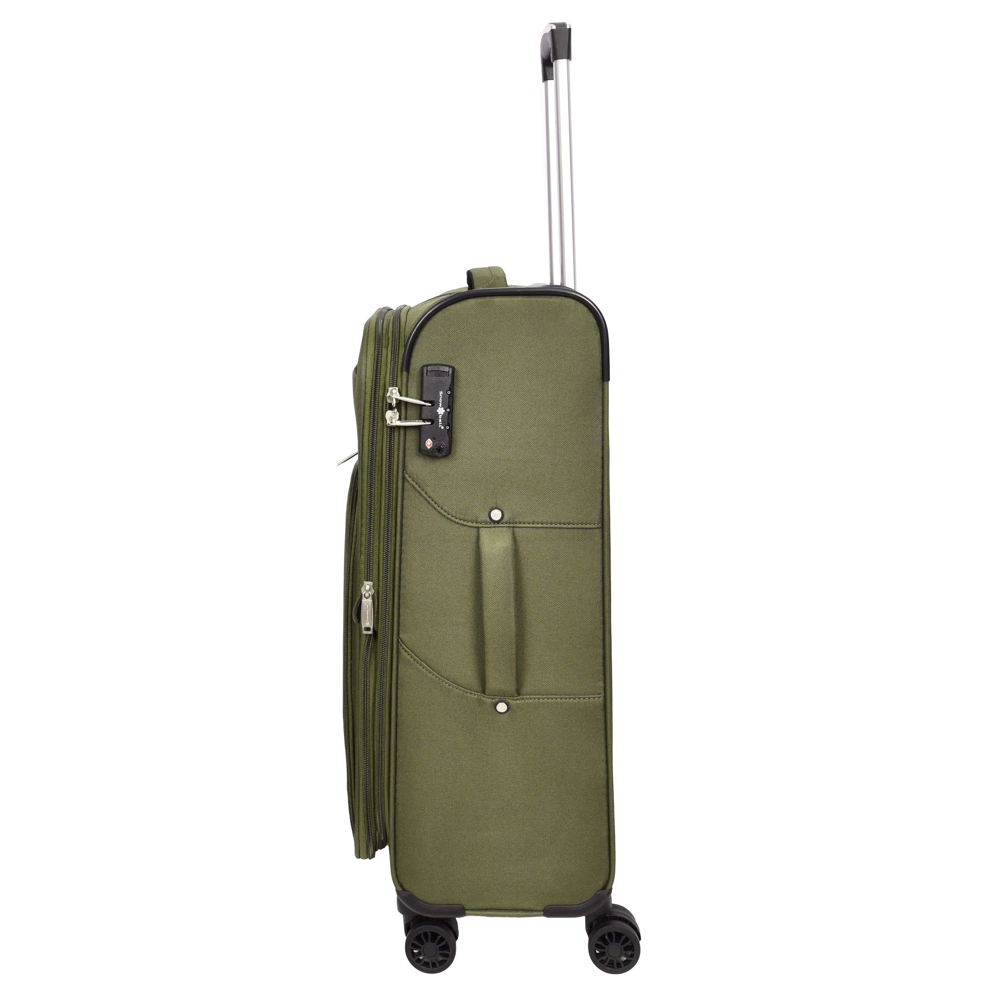 Lightweight Soft Suitcase 8 Wheel Expandable Luggage Pokeno Khaki