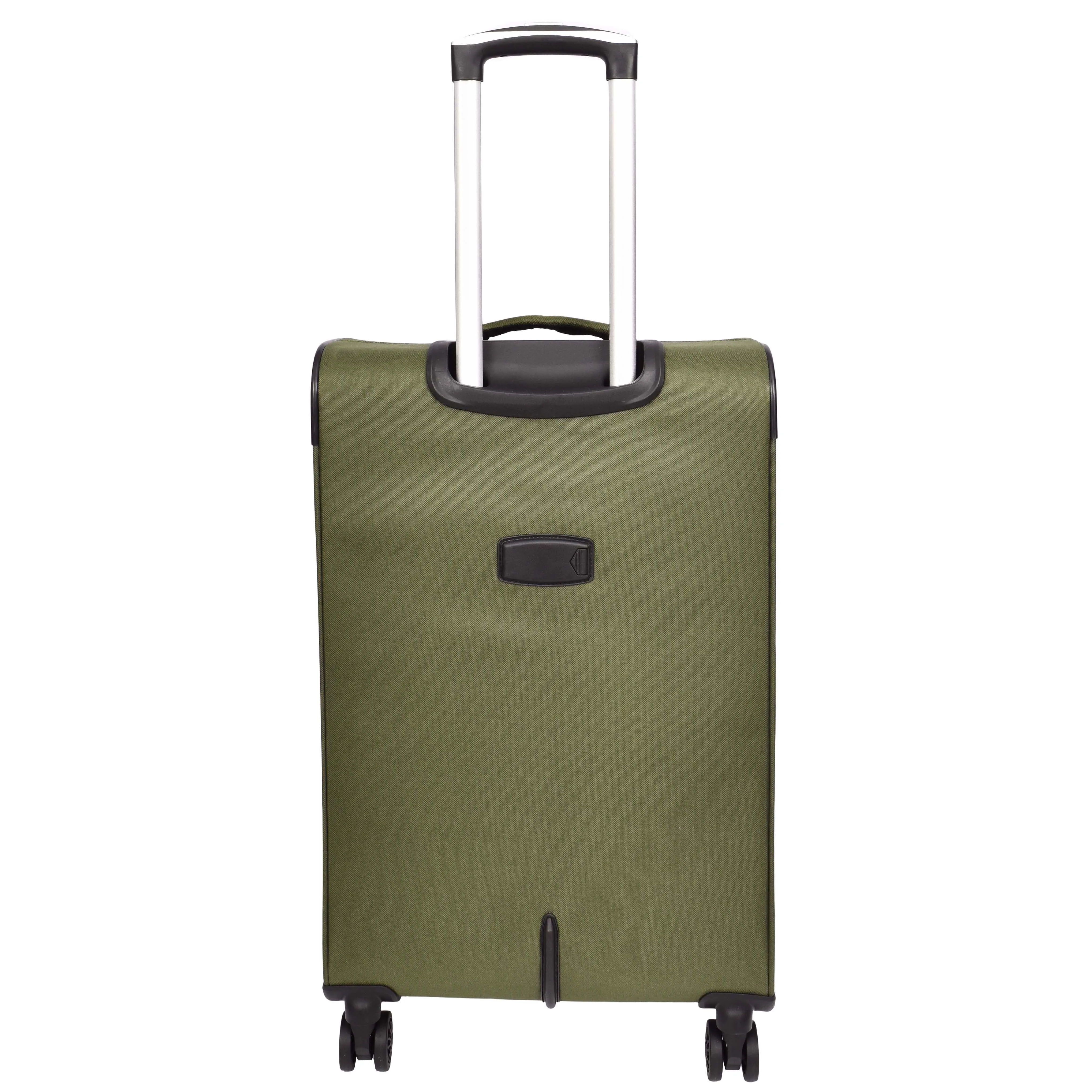 Lightweight Soft Suitcase 8 Wheel Expandable Luggage Pokeno Khaki