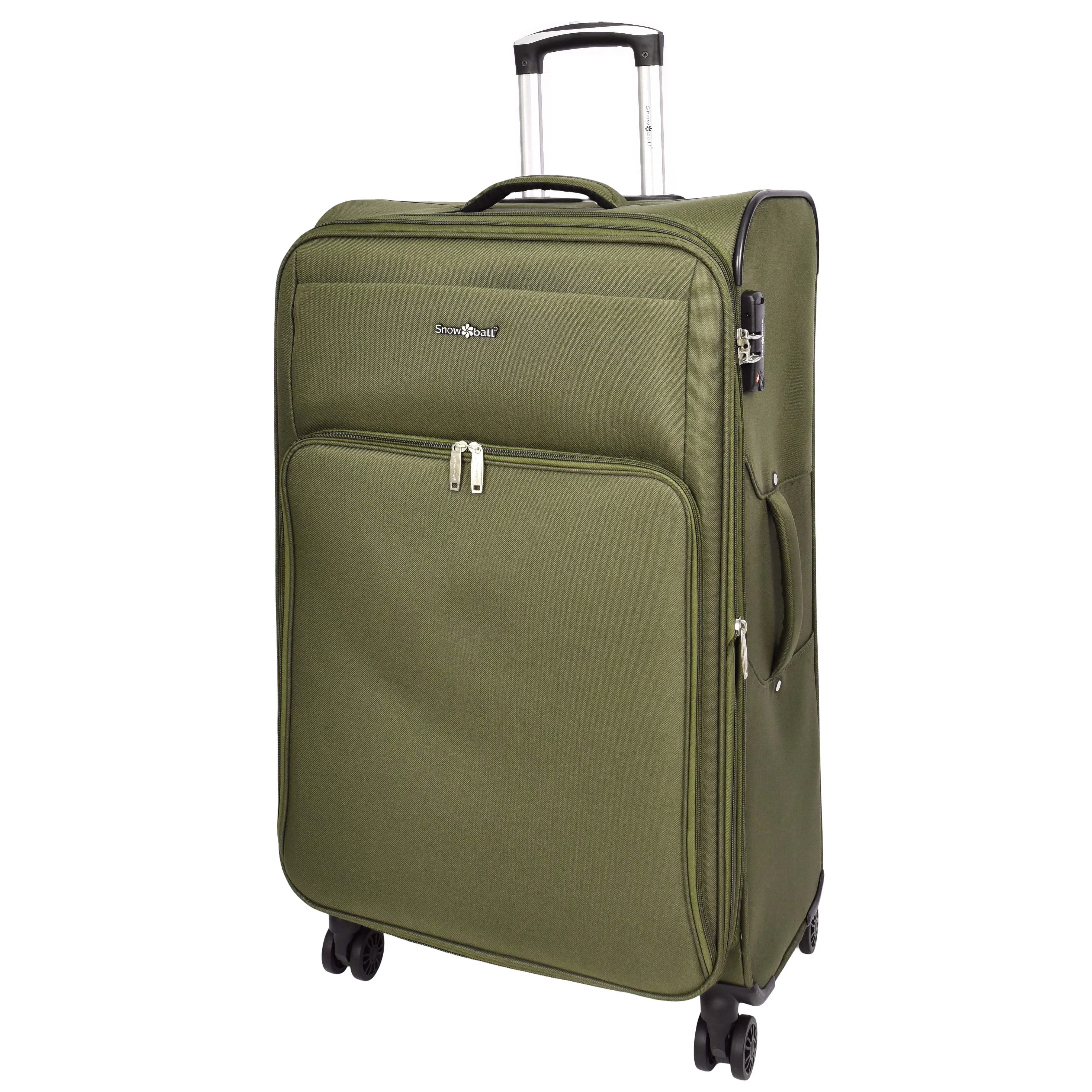 Lightweight Soft Suitcase 8 Wheel Expandable Luggage Pokeno Khaki