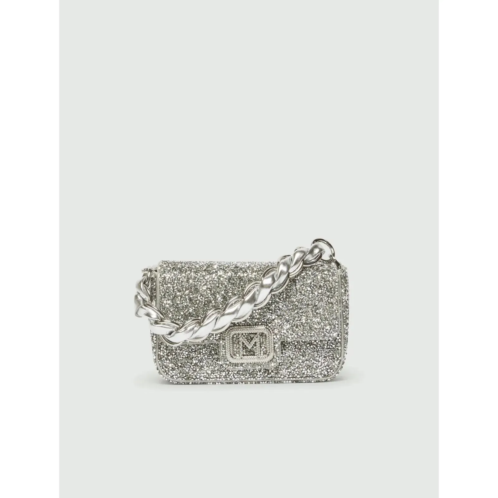 LONTRA Chain Detail Handbag Silver Crystal