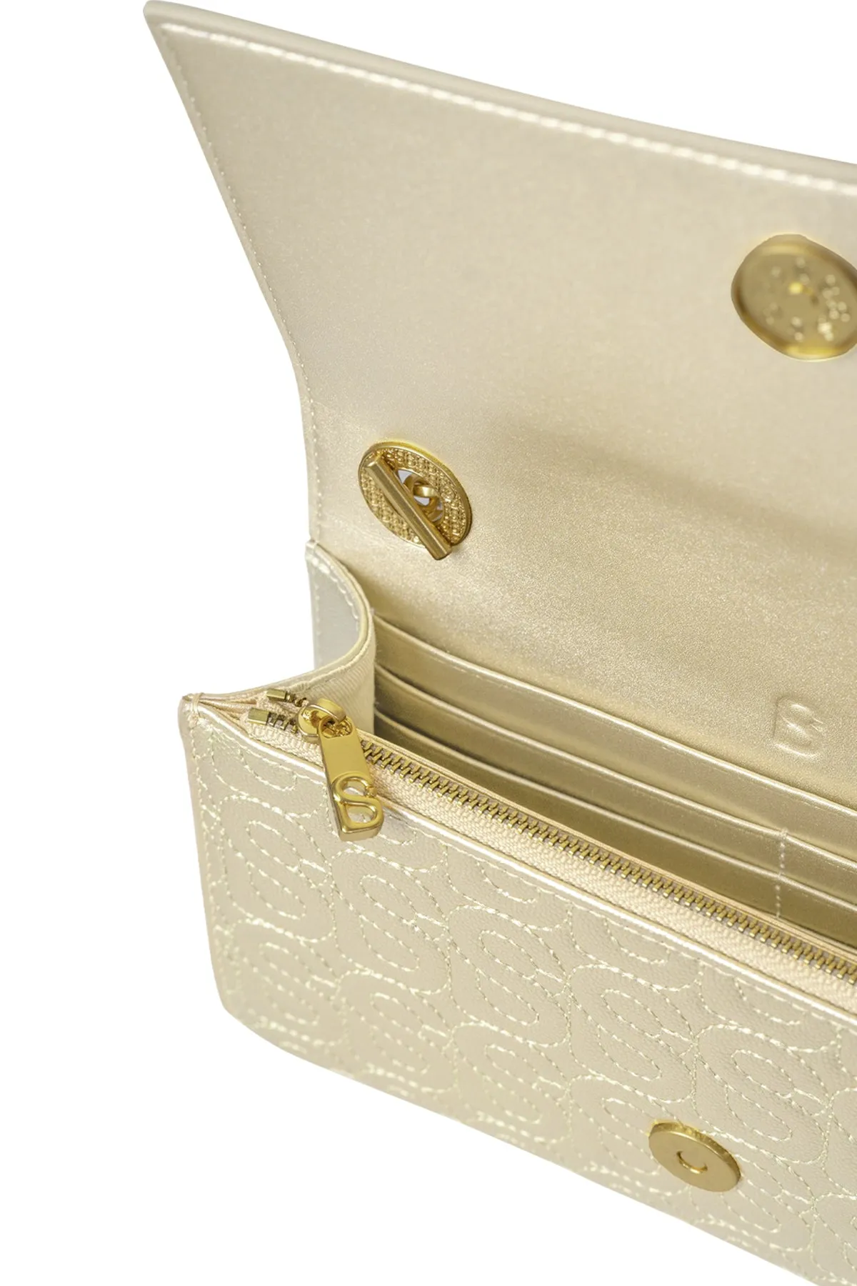 Luna Leather Wallet on Chain - Gold