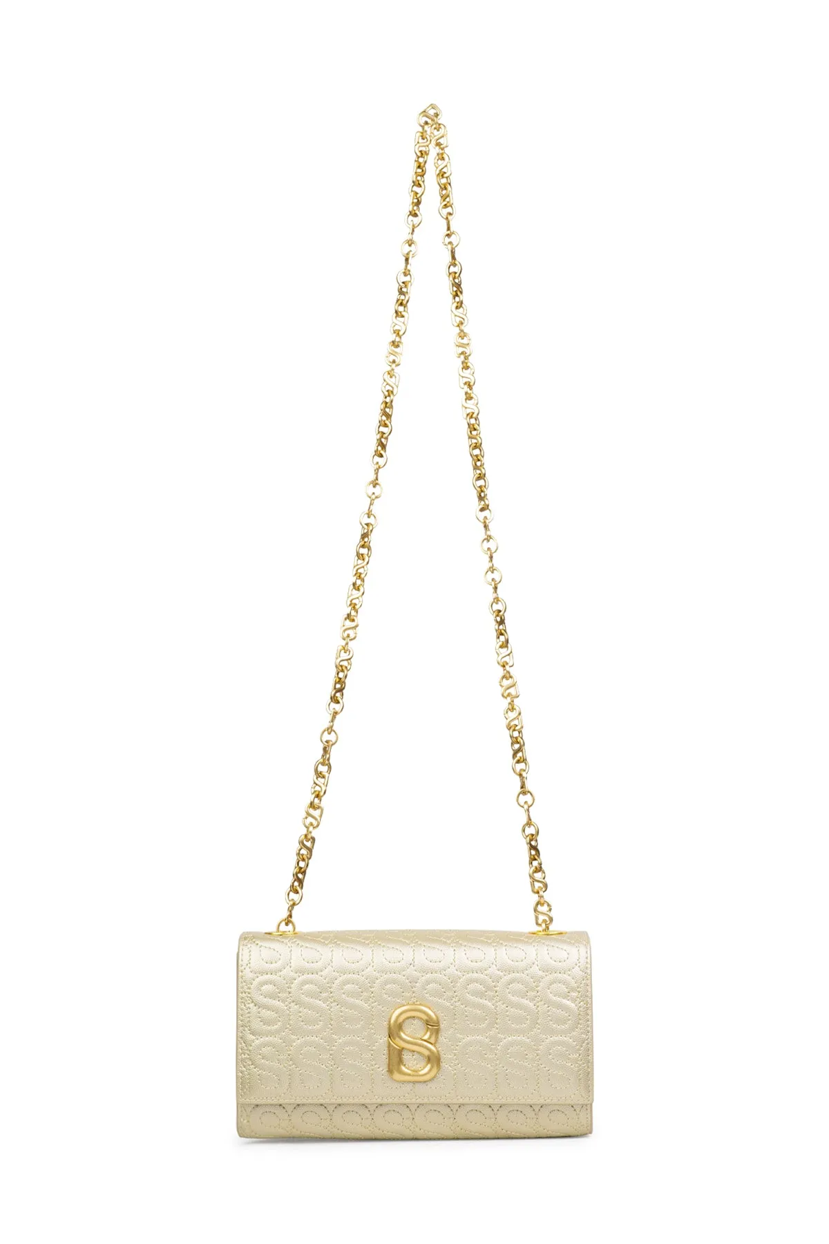 Luna Leather Wallet on Chain - Gold