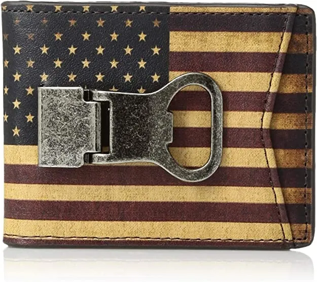 M&F Western Mens Vintage USA Flag Money Clip Wallet N5416797