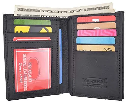 Marshal Genuine Cowhide Leather Badge RFID Wallet for Firefighters, Police etc. RFID2539TABK