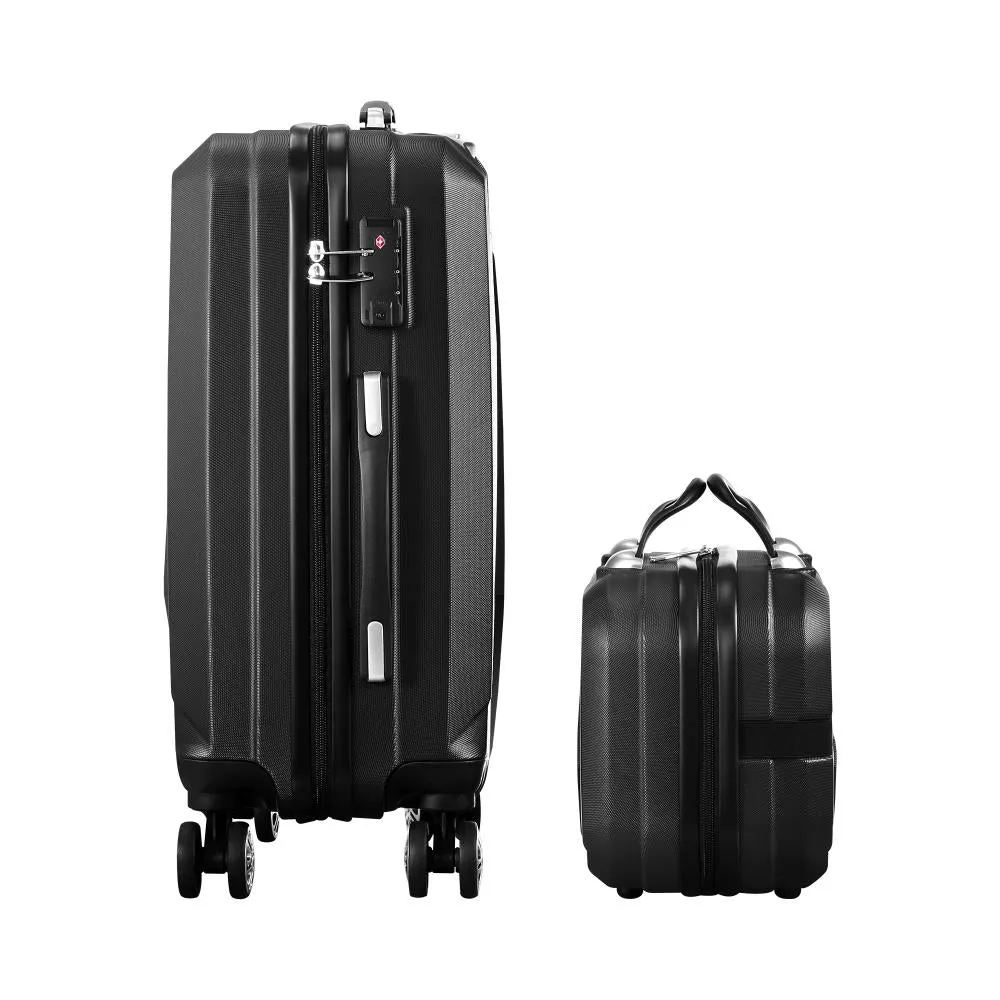 Mazam 2PCS Luggage Suitcase Trolley Set Travel TSA Lock Storage Hard Case Black