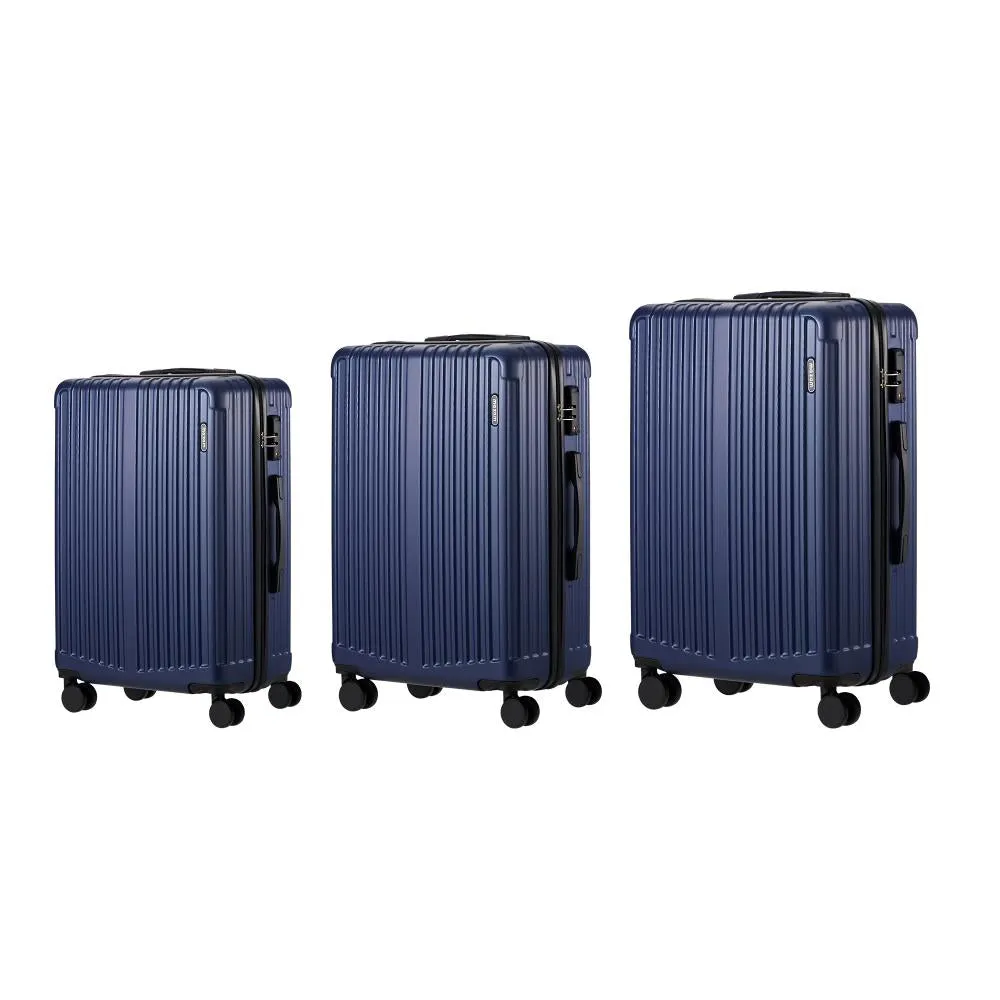 Mazam 3PCS Luggage Set Travel TSA Lock ABS Case Navy