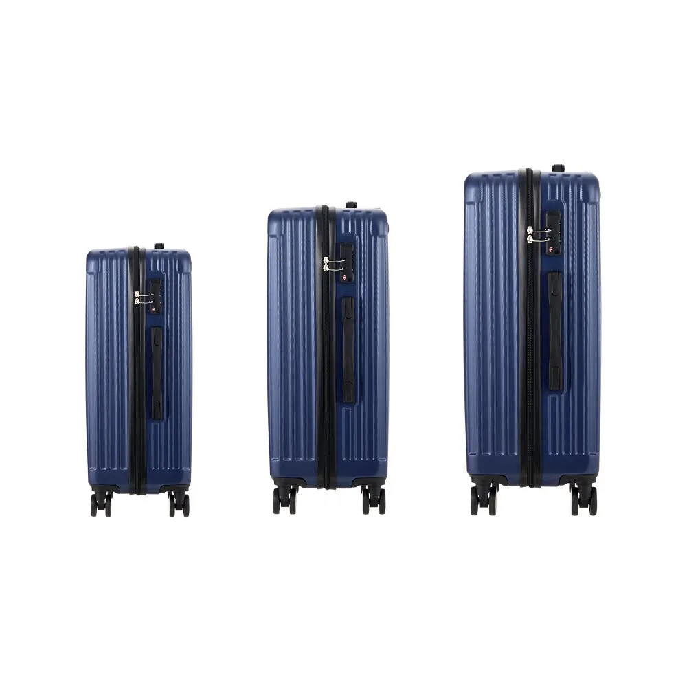 Mazam 3PCS Luggage Set Travel TSA Lock ABS Case Navy