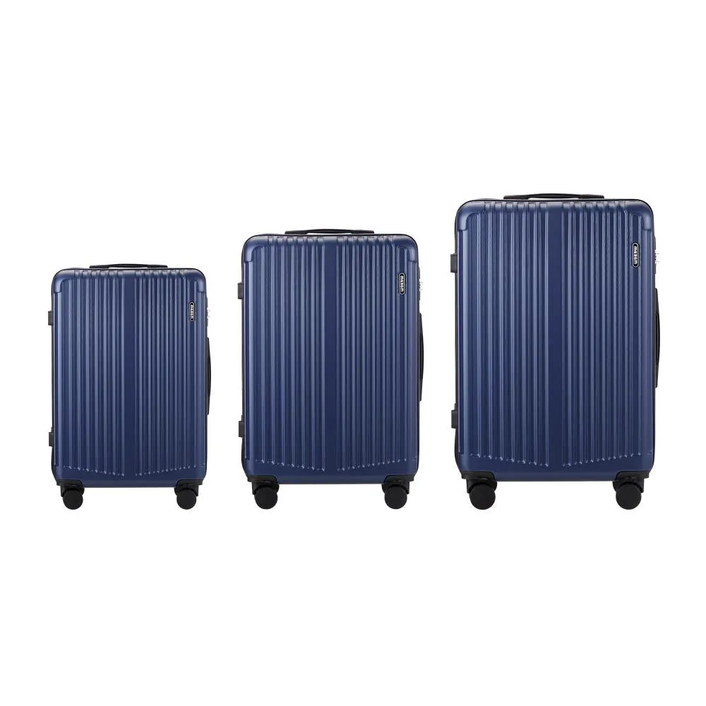 Mazam 3PCS Luggage Set Travel TSA Lock ABS Case Navy