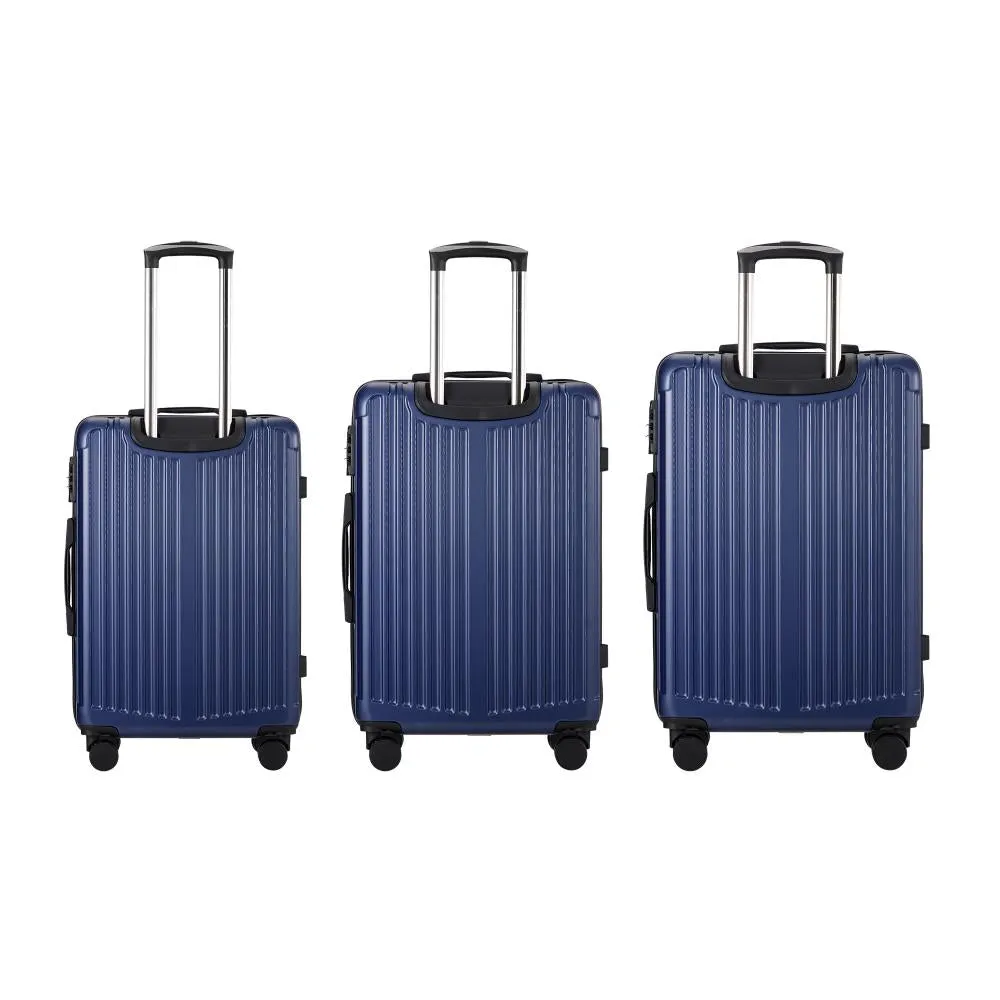 Mazam 3PCS Luggage Set Travel TSA Lock ABS Case Navy