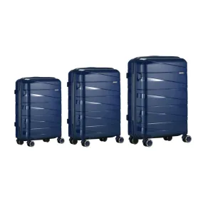 Mazam 3PCS Luggage Set Travel TSA Lock PP Case Navy