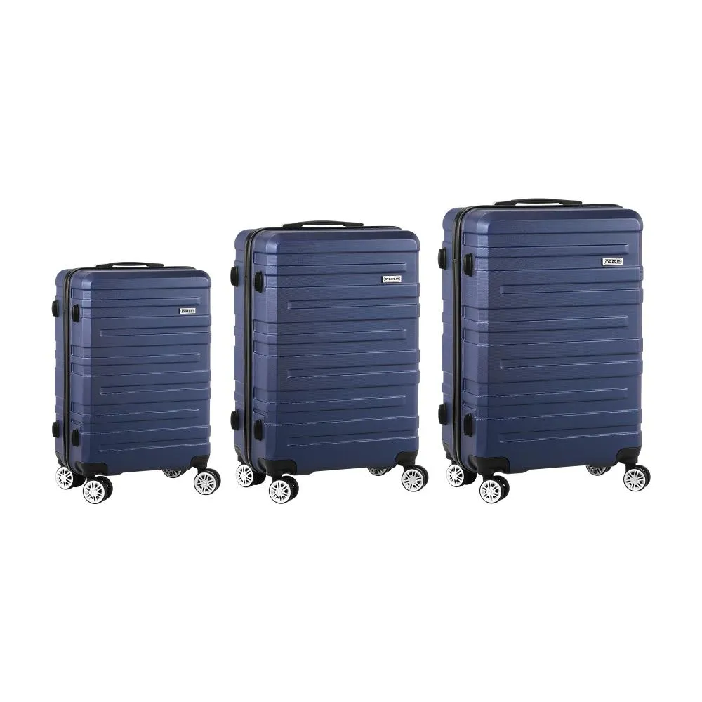 Mazam 3PCS Luggage Suitcase Trolley Set Travel TSA Lock Storage Hard Case Navy