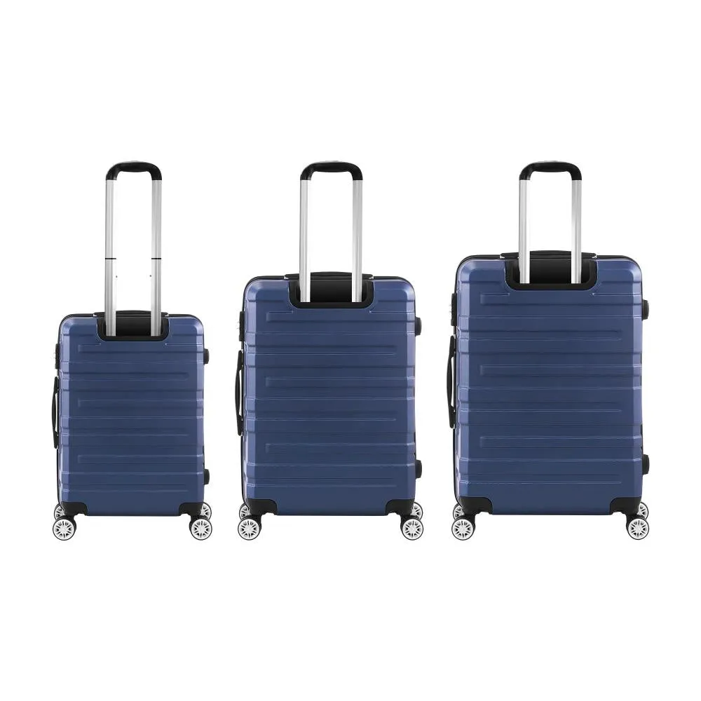 Mazam 3PCS Luggage Suitcase Trolley Set Travel TSA Lock Storage Hard Case Navy