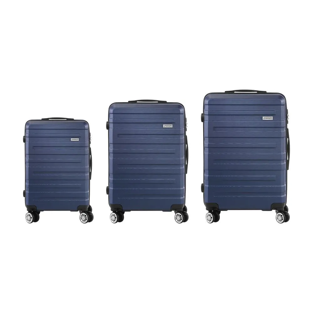 Mazam 3PCS Luggage Suitcase Trolley Set Travel TSA Lock Storage Hard Case Navy