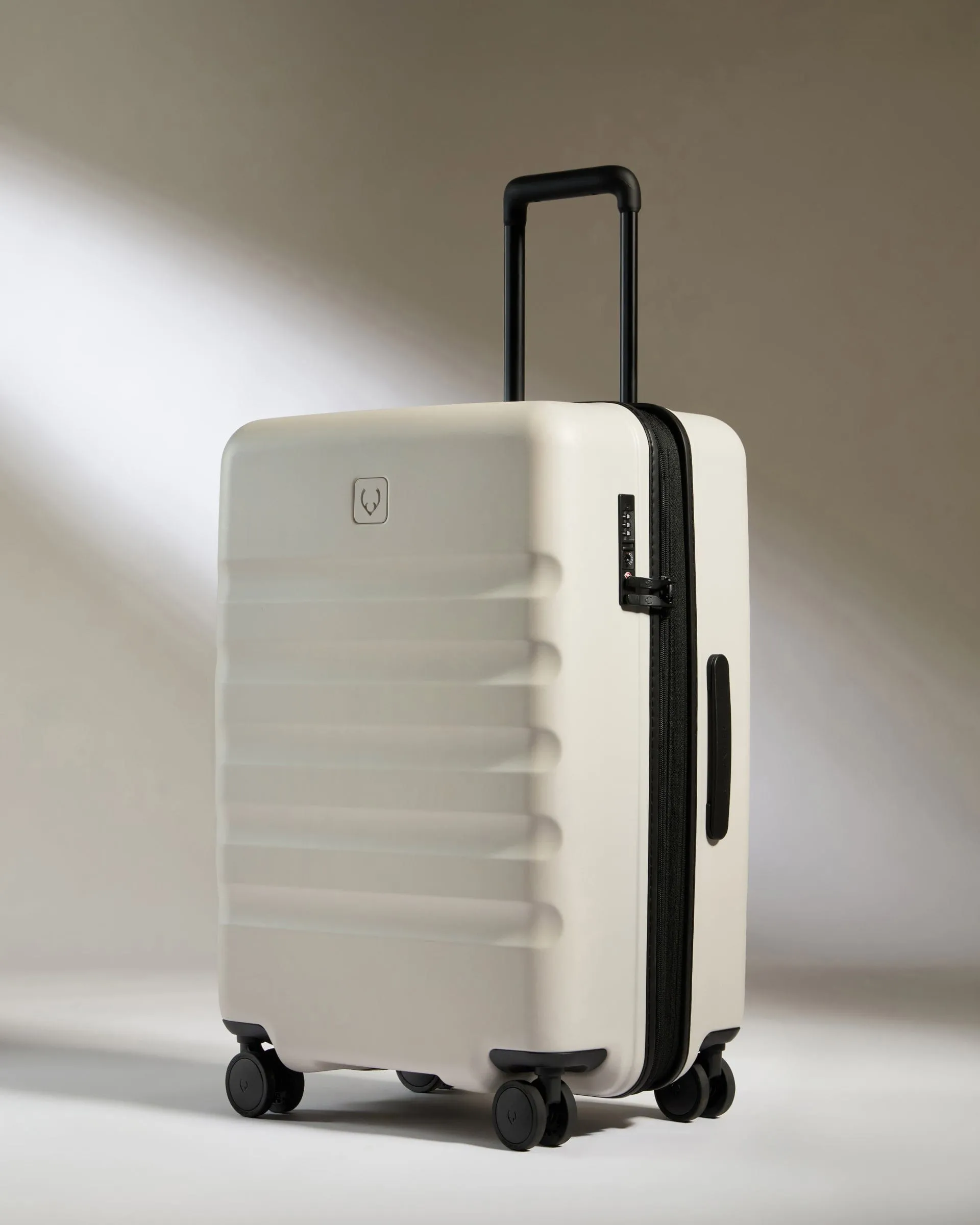 Medium Suitcase in Taupe - Icon Stripe