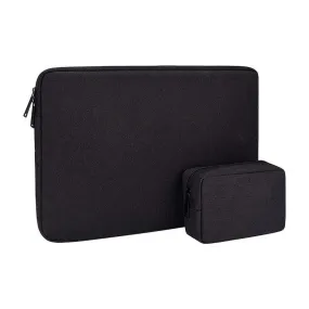 Men's Simple Oxford 2 In 1 Laptop Sleeve- Black