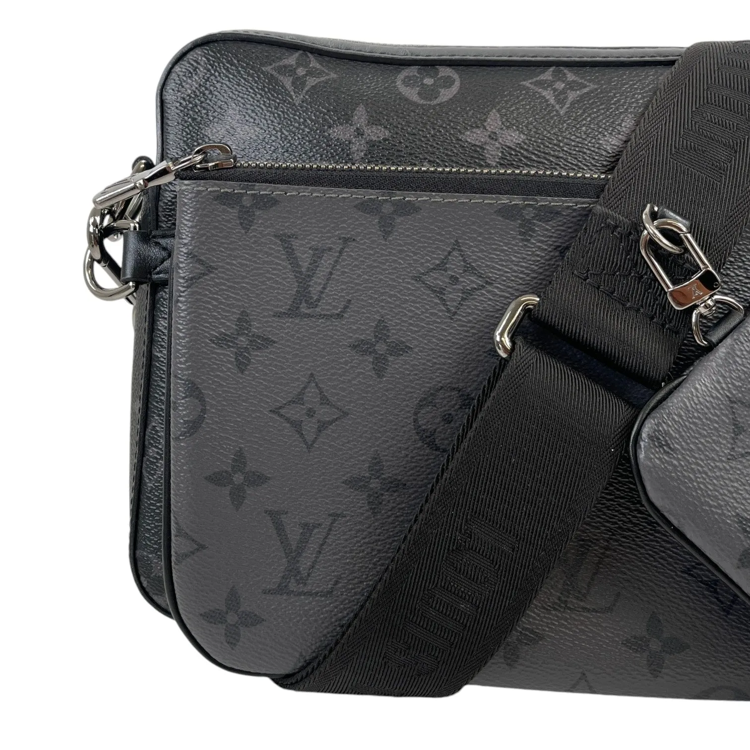 Men's Trio Monogram Eclipse Messenger Bag Black