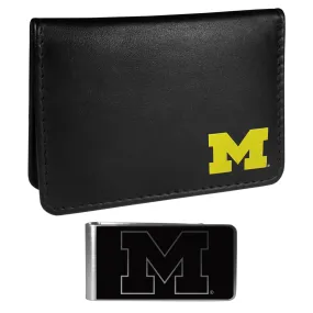 Michigan Wolverines Weekend Bi-fold Wallet & Black Money Clip