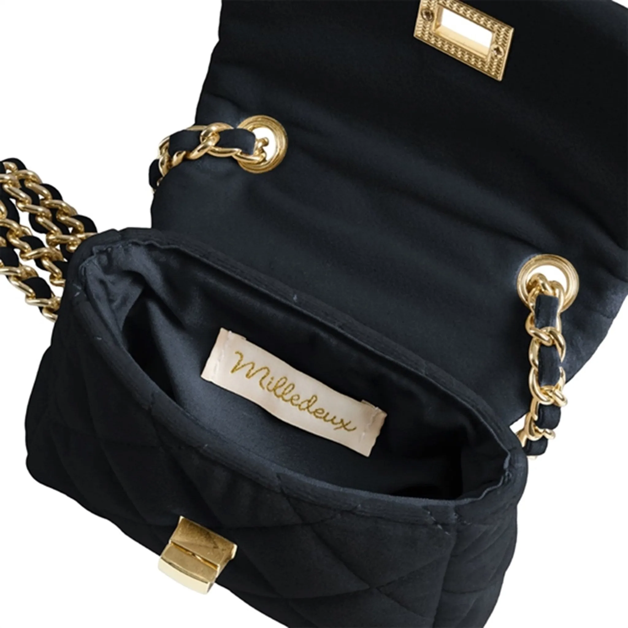 Milledeux Small Velvet Bag Black