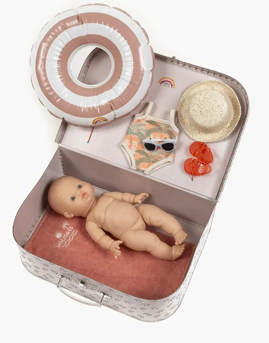 Minikane Baby Doll(34cm) in Suitcase with Swimming Ring