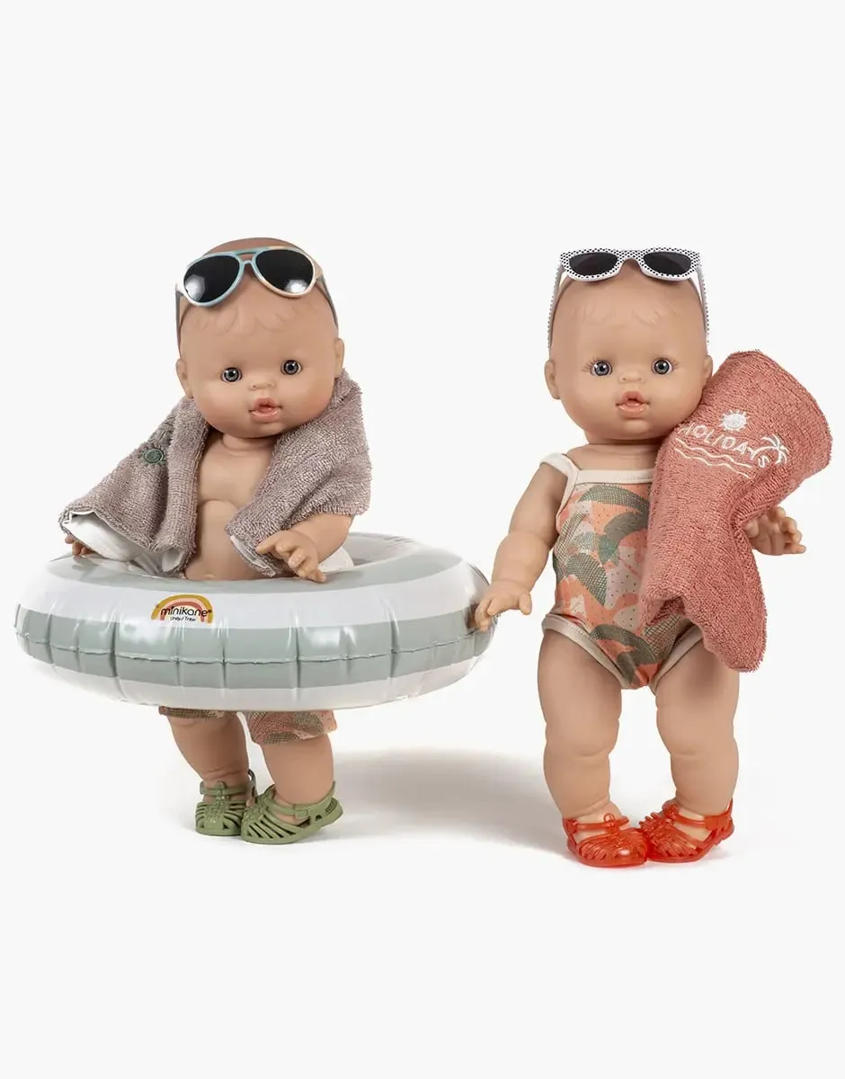 Minikane Baby Doll(34cm) in Suitcase with Swimming Ring