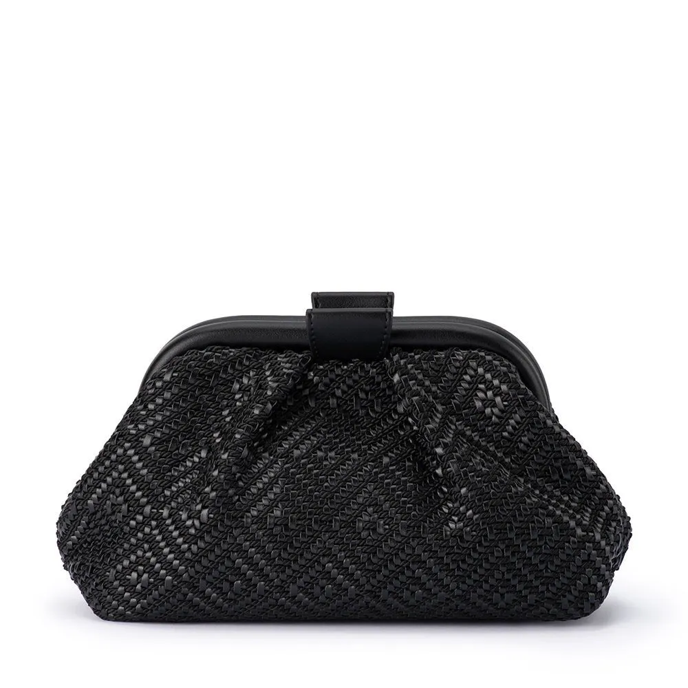 MINKI Gathered Woven Clutch