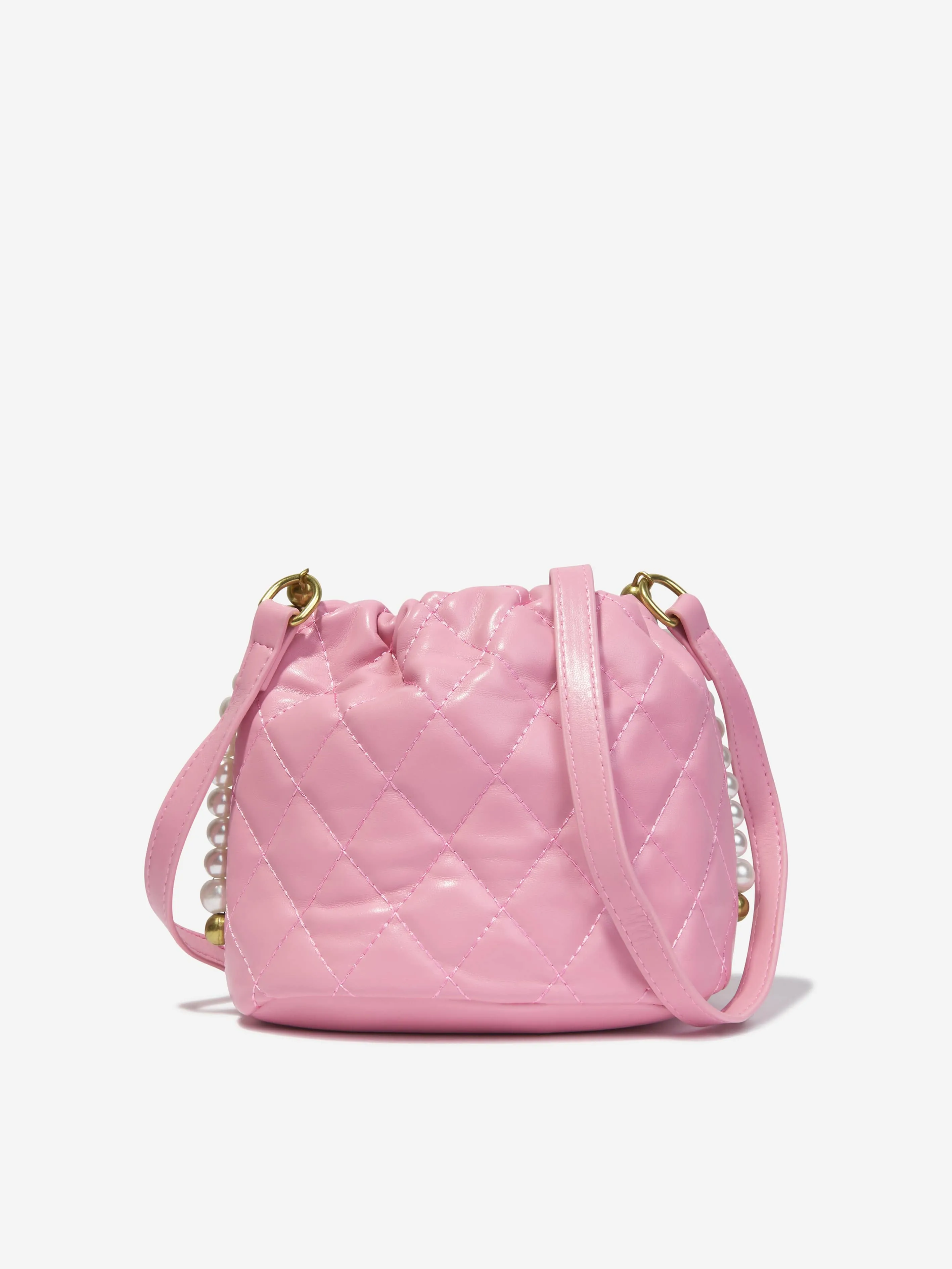 Monnalisa Girls Quilted Bucket Bag in in Pink